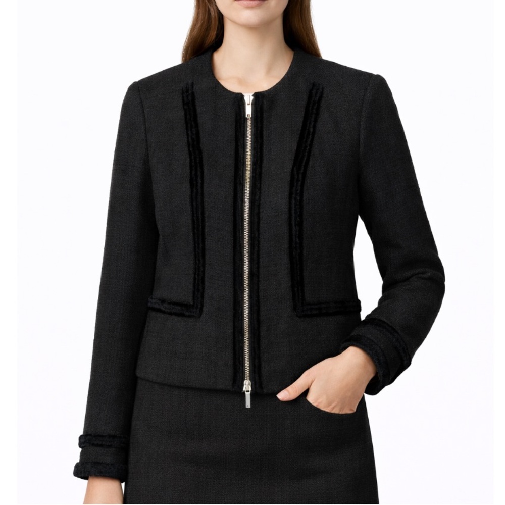 Karl Lagerfeld Paris Black Textured Blazer - Size 4